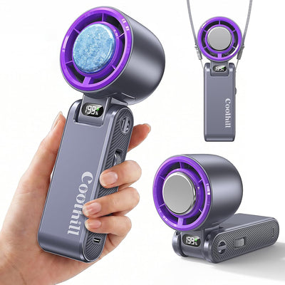 Pro Handheld Portable Fan with Turbo Cooling - Hand Held Fan Rechargeable,1-199 Speed, 12H Battery Life 5500Mah, Powerful Mini Personal Fan for Travel, Outdoor, Beach, Makeup, Summer Use